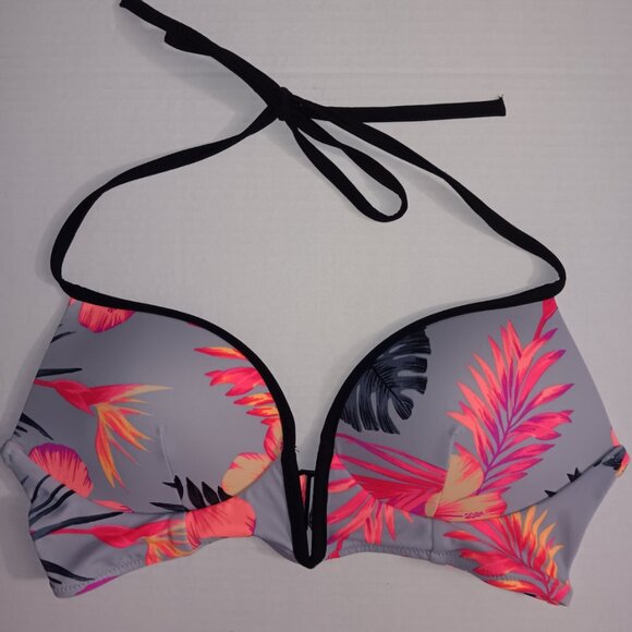 PINK VICTORIA'S SECRET TROPICAL PRINT BIKINI TOP - Picture 7 of 8